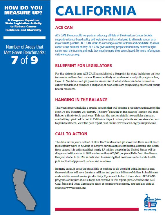 2018 ACS CAN California How Do You Measure Up Fact Sheet | American ...